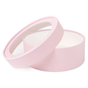 Коробка круглая шляпная 16*9см, Розовый, шт