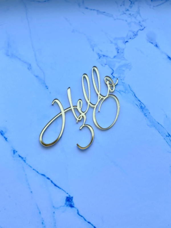 Топпер в торт "Hello 30", шт