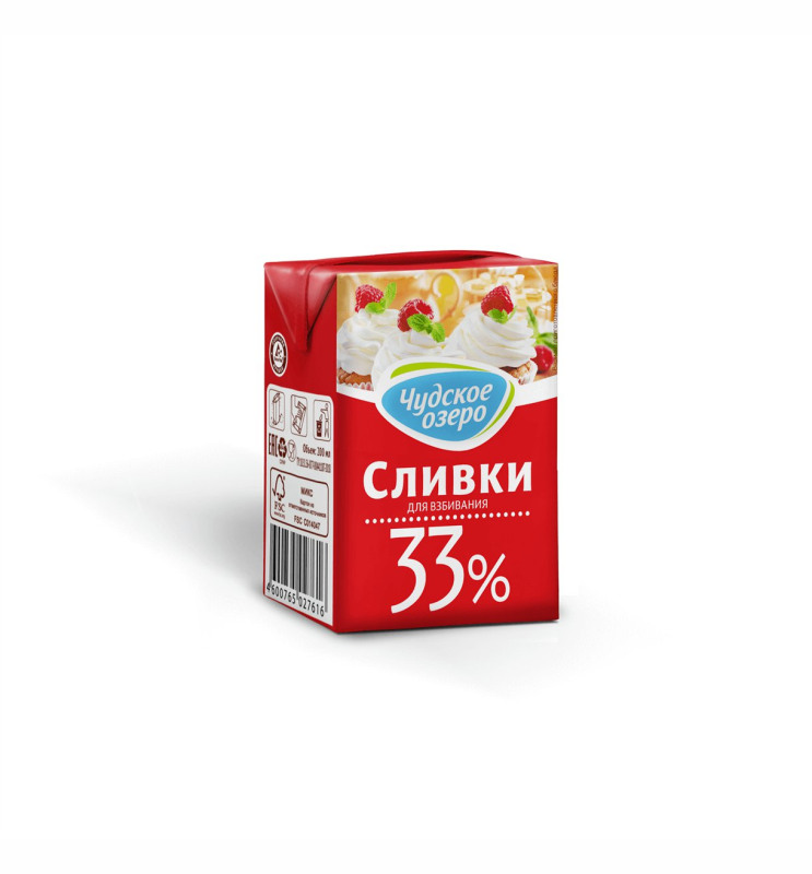 Сливки "Чудское озеро" 33% 0,200л