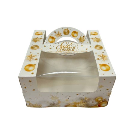 Упаковка Бенто-бокс, "Новогодние мечты", с/о, 140*140*80мм, шт